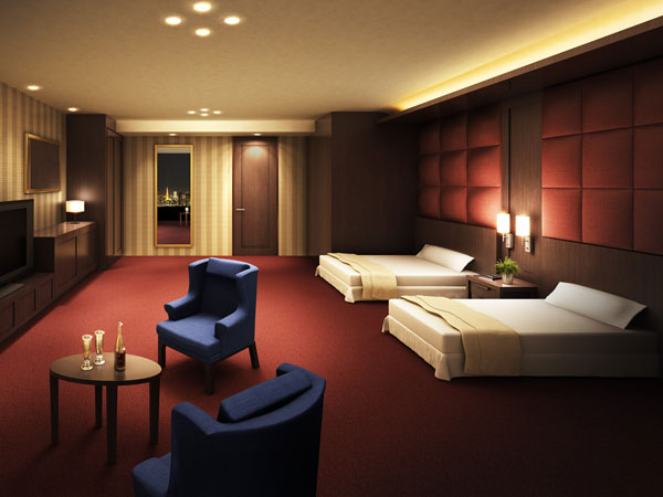 Shared facilities.  [Guest rooms] Modern in the guest room to produce a high-quality space (Rendering)