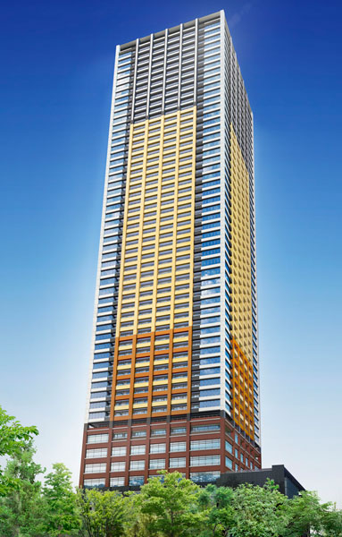 Building structure. Ground 180m, 52-storey. Proud of the overwhelming presence, Punch-through was design. (Exterior view)