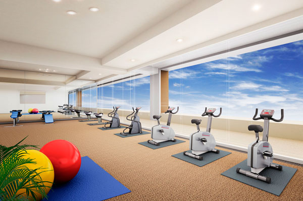 Building structure. At any time feel free to physical fitness up ・ Fitness tackle to health maintenance. (Rendering)