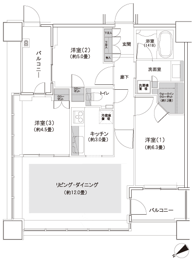 Floor: 3LDK + WIC, the occupied area: 71.49 sq m, Price: 73,580,000 yen, now on sale