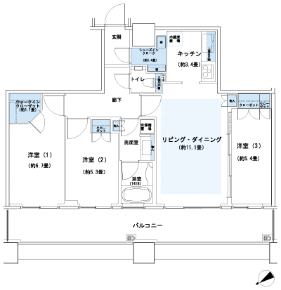 Floor: 3LDK + WIC + SIC, the occupied area: 73.95 sq m, Price: 73,780,000 yen, now on sale