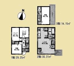 Floor plan. (B Building), Price 44,800,000 yen, 4LDK, Land area 65.71 sq m , Building area 73.71 sq m