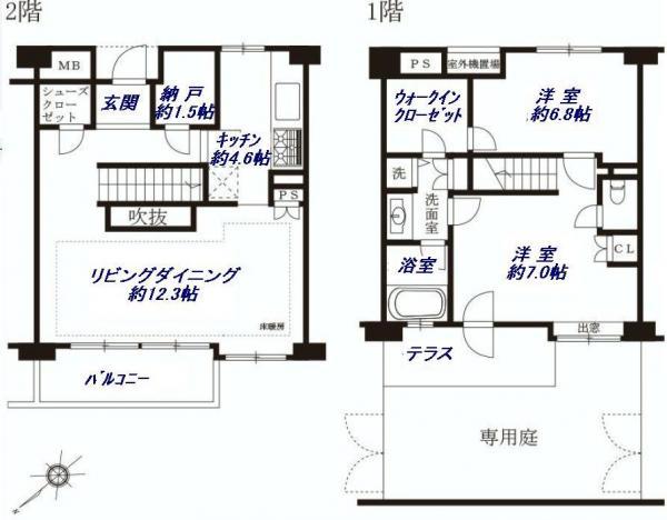 Floor plan. 2LDK+S, Price 72 million yen, Occupied area 81.92 sq m , Balcony area 6.09 sq m