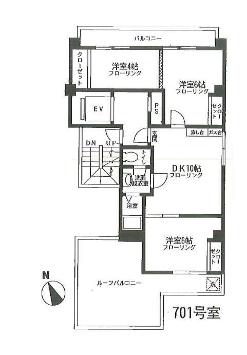 Floor plan. 3DK, Price 27.5 million yen, Occupied area 46.49 sq m , Balcony area 28 sq m