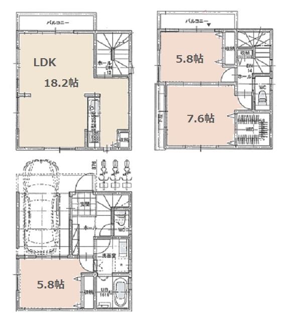 Floor plan. 39,800,000 yen, 3LDK, Land area 57.93 sq m , Building area 101.53 sq m floor plan