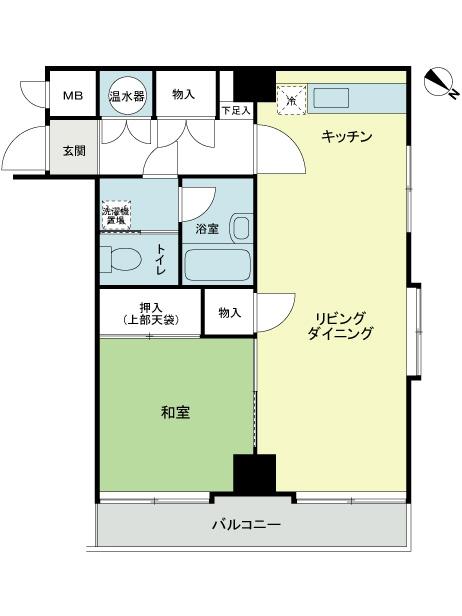 Floor plan. 1LDK, Price 19,800,000 yen, Occupied area 42.32 sq m , Balcony area 4.95 sq m