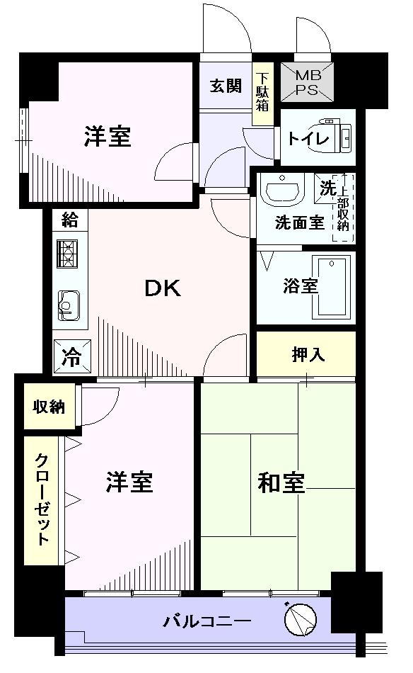Floor plan. 3DK, Price 26 million yen, Occupied area 51.45 sq m , Balcony area 4.71 sq m