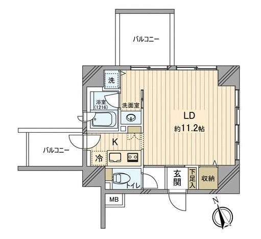 Floor plan. Price 23.5 million yen, Occupied area 36.01 sq m , Balcony area 9.91 sq m