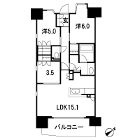 Floor: 2LDK + DEN + WIC, the occupied area: 66.73 sq m