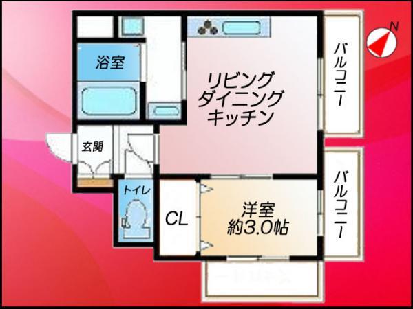 Floor plan. 1LDK, Price 19.9 million yen, Footprint 30.9 sq m