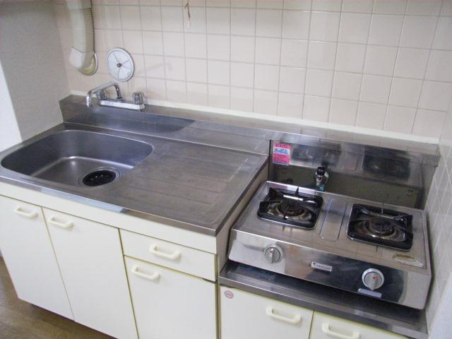 Kitchen. Gas two-burner stove installation Friendly Kitchen