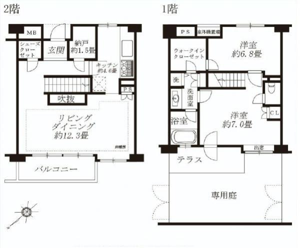 Floor plan. 2LDK, Price 69,900,000 yen, Occupied area 81.92 sq m