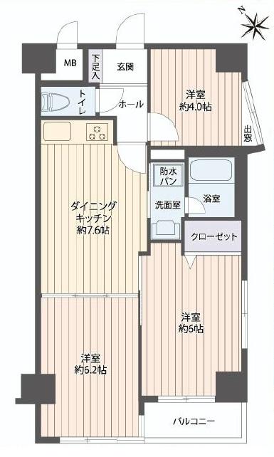 Floor plan. 3DK, Price 37,800,000 yen, Occupied area 50.14 sq m , Balcony area 2.86 sq m