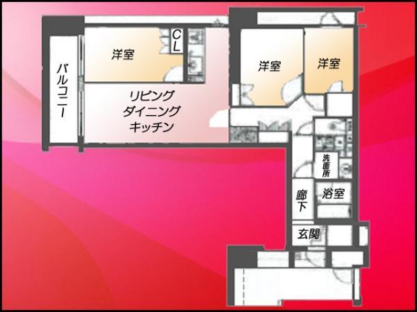 Floor plan. 3LDK, Price 53 million yen, Occupied area 75.63 sq m
