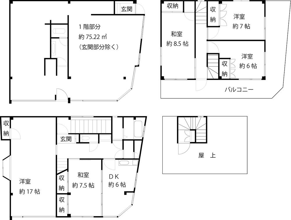 Floor plan. 63,800,000 yen, 7LDK, Land area 97.24 sq m , Building area 208.87 sq m