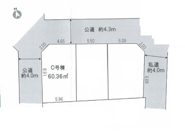 Compartment figure. Land price 42,300,000 yen, Land area 53.91 sq m