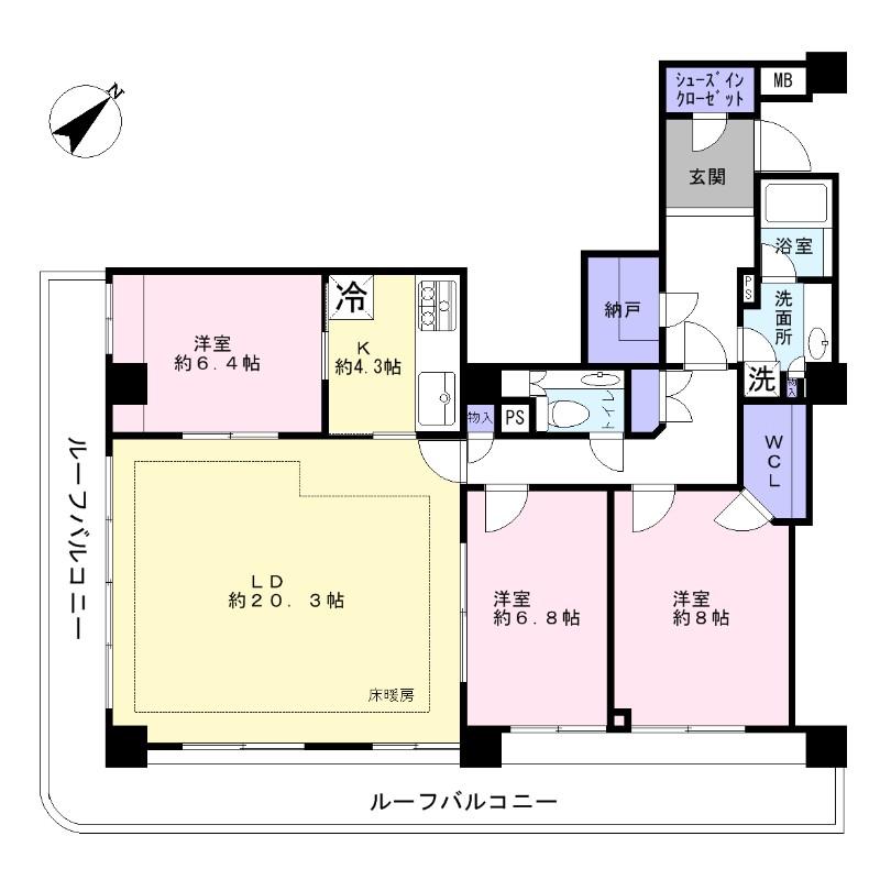 Floor plan. 3LDK + S (storeroom), Price 90 million yen, Footprint 110.09 sq m