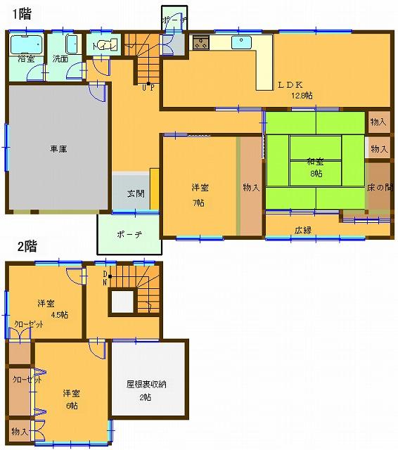 Floor plan. 15.8 million yen, 4LDK+S, Land area 247.93 sq m , Building area 144.33 sq m