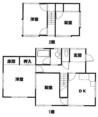 Floor plan. 9.9 million yen, 4DK, Land area 184.38 sq m , Building area 91.74 sq m