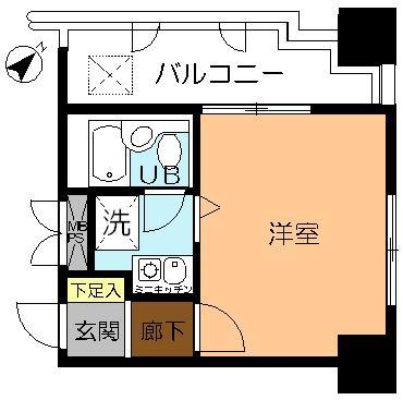 Floor plan. Price 5 million yen, Footprint 20.8 sq m , Balcony area 7.35 sq m