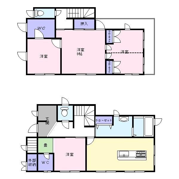 Floor plan. 28.5 million yen, 4LDK, Land area 215 sq m , Building area 155.34 sq m