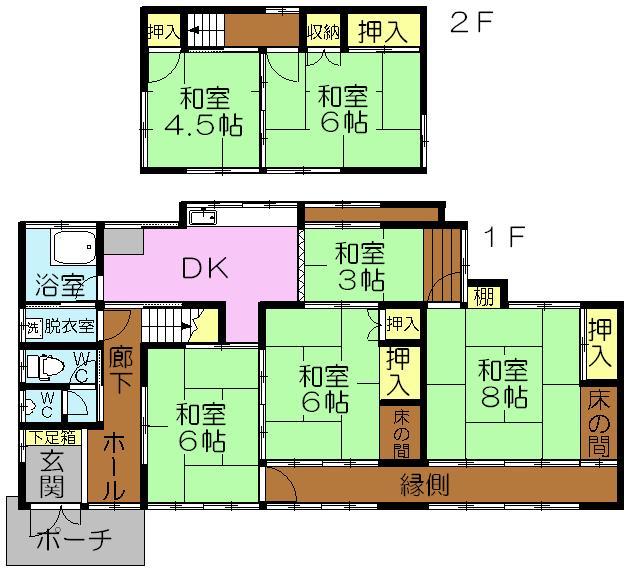 Floor plan. 12.5 million yen, 6DK, Land area 231.4 sq m , Building area 231.4 sq m
