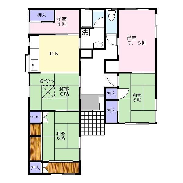 Floor plan. 13.8 million yen, 5DK, Land area 207.49 sq m , Building area 105.44 sq m