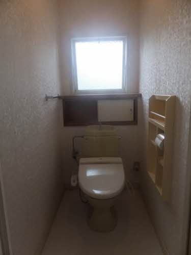 Toilet. It is a toilet with a heated cleaning toilet seat. Bright toilet there is a window.