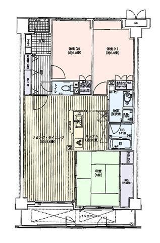 Floor plan. 3LDK, Price 17.3 million yen, Occupied area 78.86 sq m , Balcony area 9.29 sq m