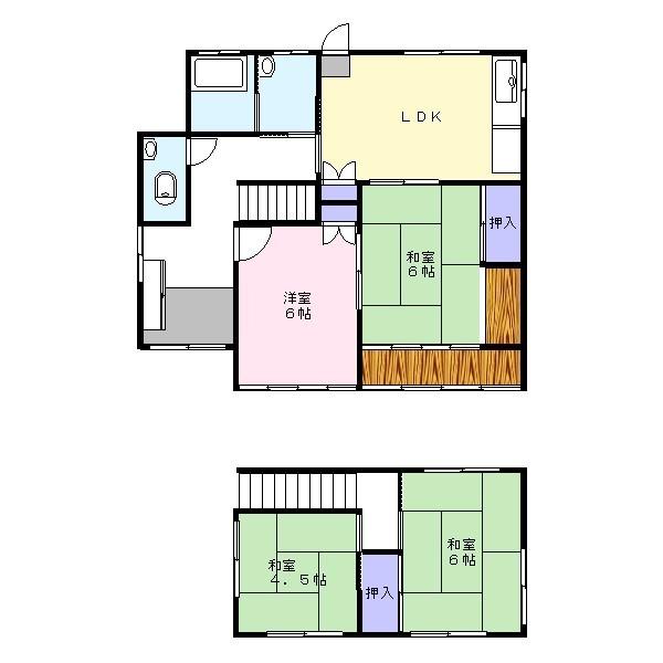 Floor plan. 5.8 million yen, 4DK, Land area 197.29 sq m , Building area 93.06 sq m