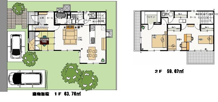 Floor plan. 34,800,000 yen, 3LDK, Land area 192.16 sq m , Building area 123.38 sq m