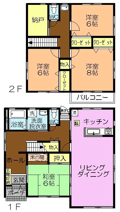Floor plan. 27,800,000 yen, 4LDK + S (storeroom), Land area 205.62 sq m , Building area 145.5 sq m