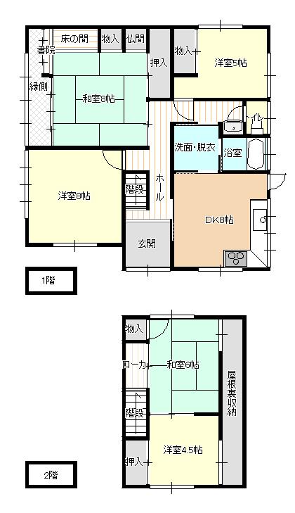 Floor plan. 13.5 million yen, 5DK, Land area 190.34 sq m , Building area 118.82 sq m