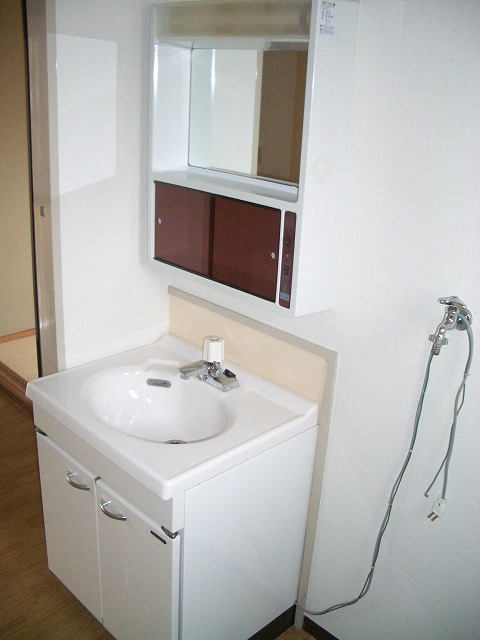 Washroom. Vanity is you can use the hot water in the electric water heater.