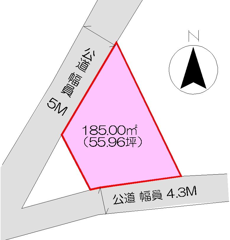 Compartment figure. Land price 5.5 million yen, Land area 185 sq m