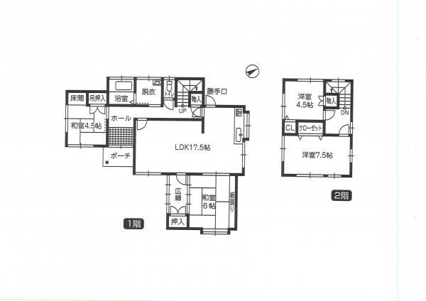 Floor plan. 17.7 million yen, 4LDK, Land area 290.38 sq m , Building area 119.95 sq m