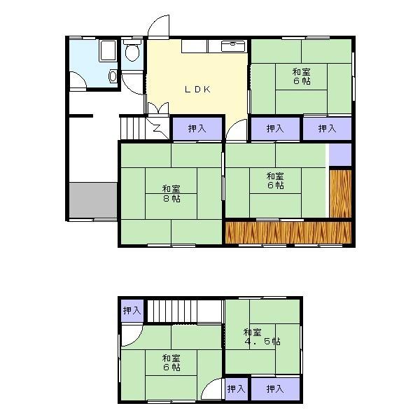 Floor plan. 9 million yen, 5DK, Land area 341.82 sq m , Building area 109.56 sq m