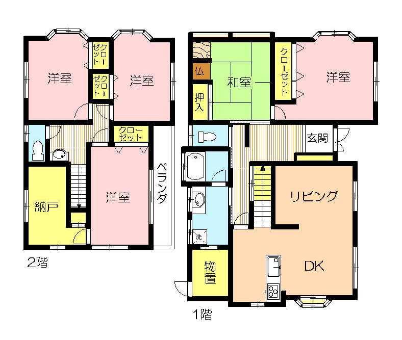 Floor plan. 26,800,000 yen, 5LDK + S (storeroom), Land area 286.07 sq m , Building area 161.34 sq m