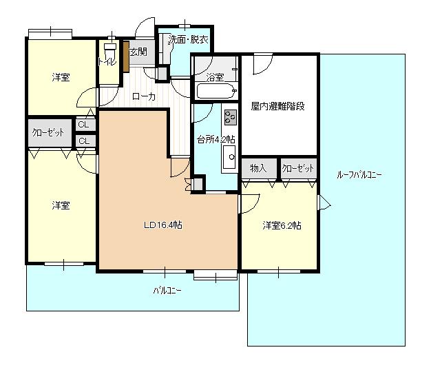 Floor plan. 3LDK, Price 16.8 million yen, Footprint 155.85 sq m , Balcony area 14.58 sq m
