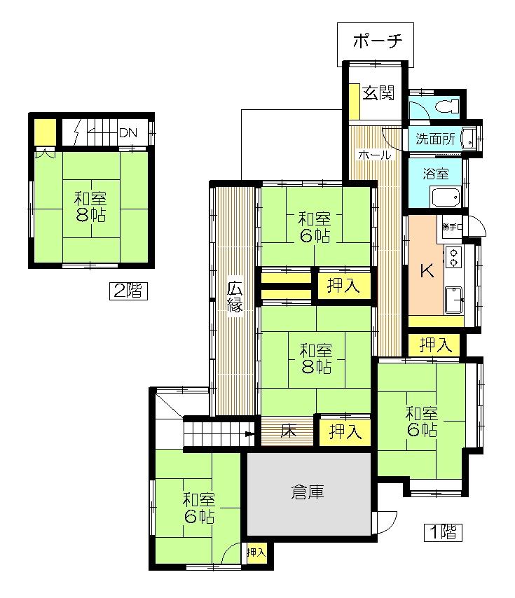 Floor plan. 9.3 million yen, 5K, Land area 263 sq m , Building area 83.91 sq m