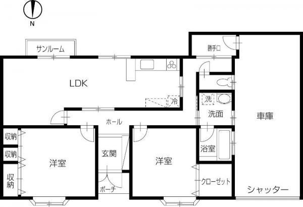 Floor plan. 12,980,000 yen, 2LDK, Land area 291.16 sq m , Building area 90.27 sq m
