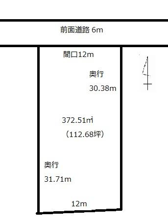 Compartment figure. Land price 6.4 million yen, Land area 372.51 sq m