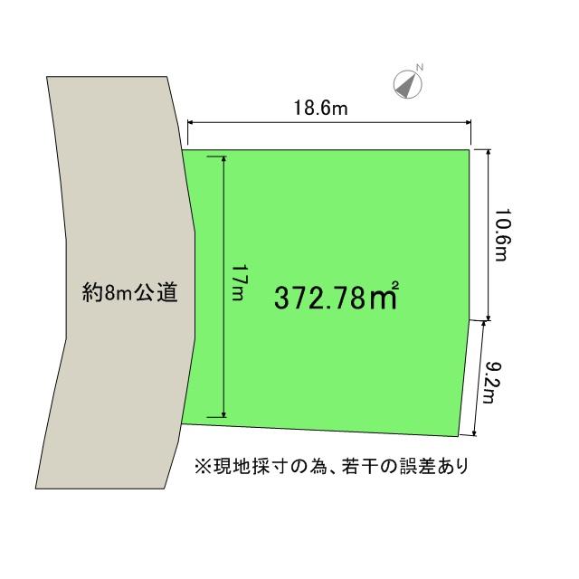 Compartment figure. Land price 8.3 million yen, Land area 372.78 sq m