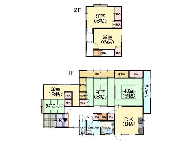 Floor plan. 12.8 million yen, 5DK, Land area 343.79 sq m , Building area 122.11 sq m