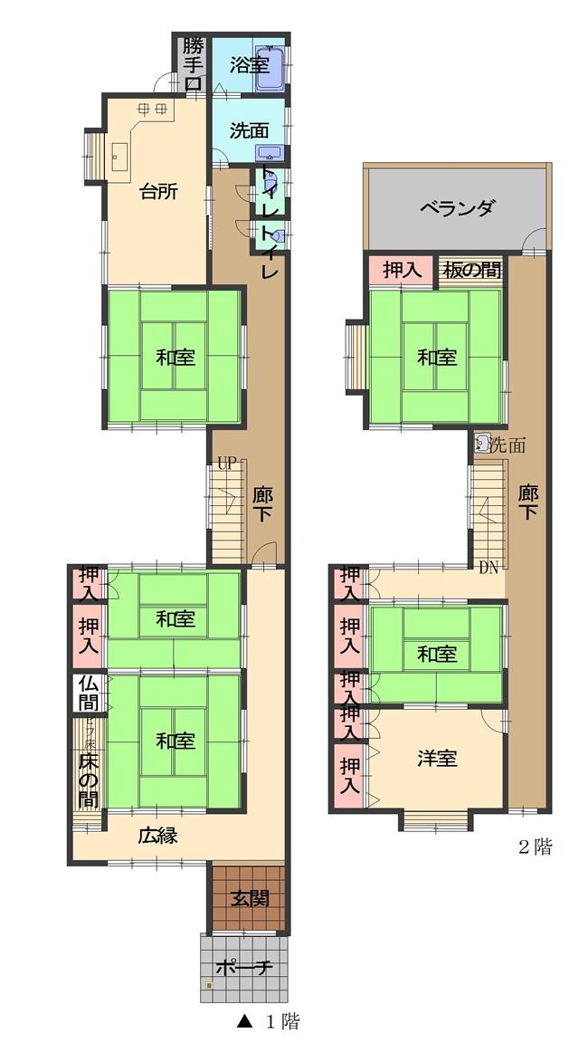 Floor plan. 3.8 million yen, 6DK, Land area 168.59 sq m , Building area 159.73 sq m