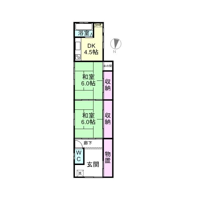 Floor plan. 3.9 million yen, 2DK, Land area 100.87 sq m , Building area 42.97 sq m
