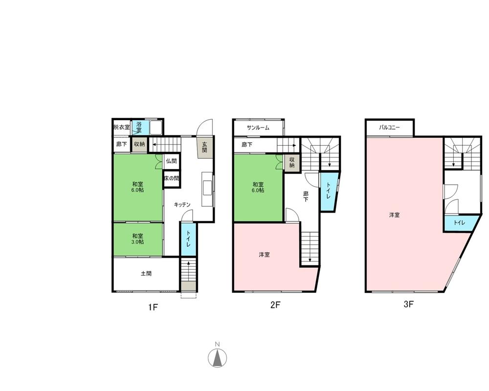 Floor plan. 11 million yen, 5K, Land area 76.03 sq m , Building area 124.54 sq m
