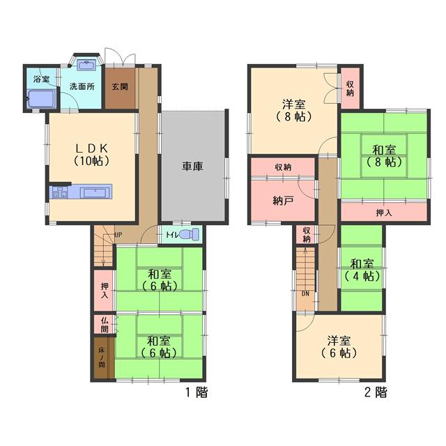 Floor plan. 6.8 million yen, 6DK + S (storeroom), Land area 128.27 sq m , Building area 137.04 sq m