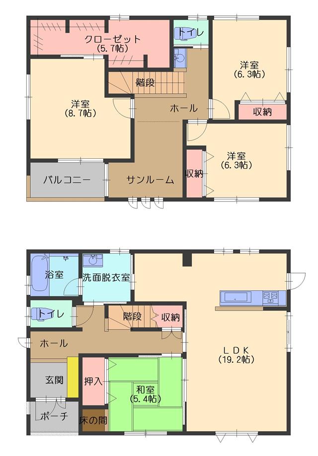 Floor plan. 22,800,000 yen, 4LDK, Land area 265.86 sq m , Building area 132.9 sq m