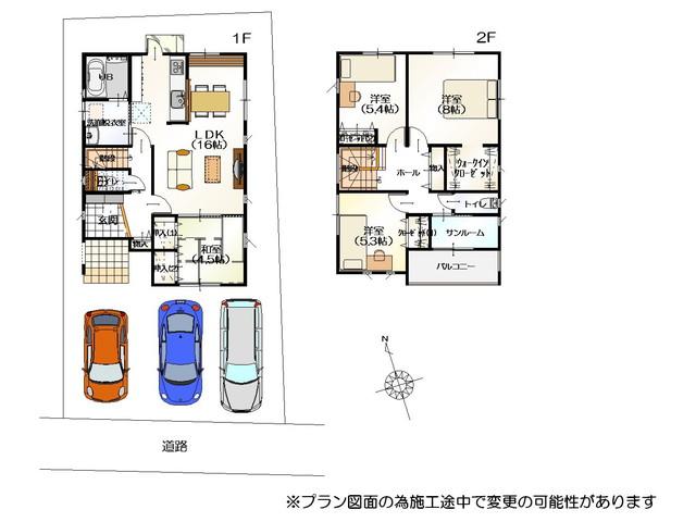 Floor plan. 19,800,000 yen, 4LDK, Land area 135.19 sq m , A 1-minute walk from the building area 105.17 sq m Shinjo Elementary School! 